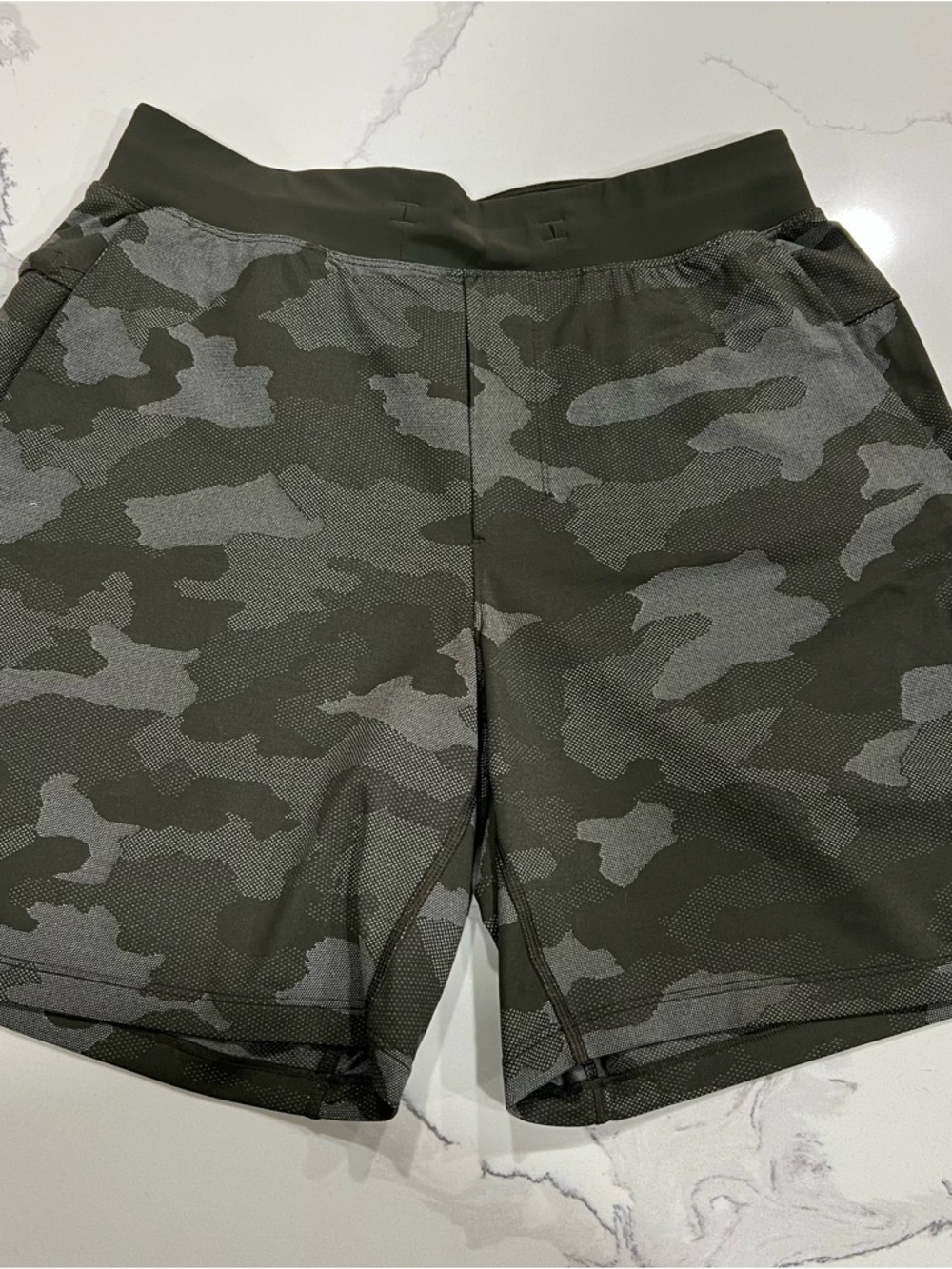 Olive Green Camo Lululemon Shorts